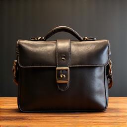 A classic, well-maintained leather handbag on a wooden surface, representing durability and timeless design.