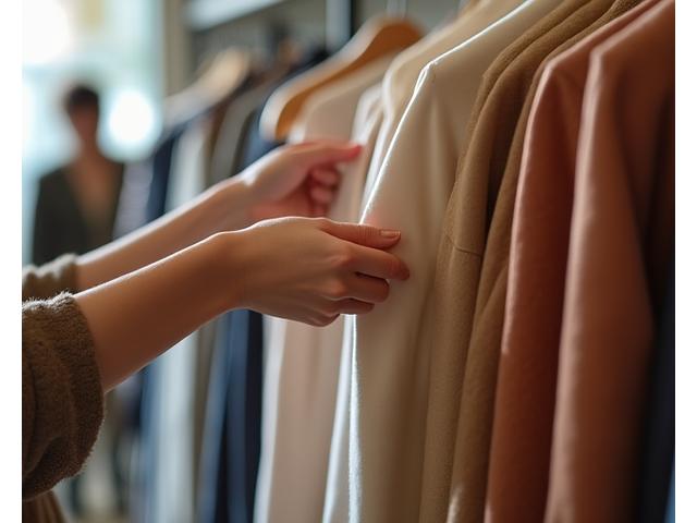 Clothing racks filled with carefully selected garments in soft, natural light, ready for a personal shopping session.